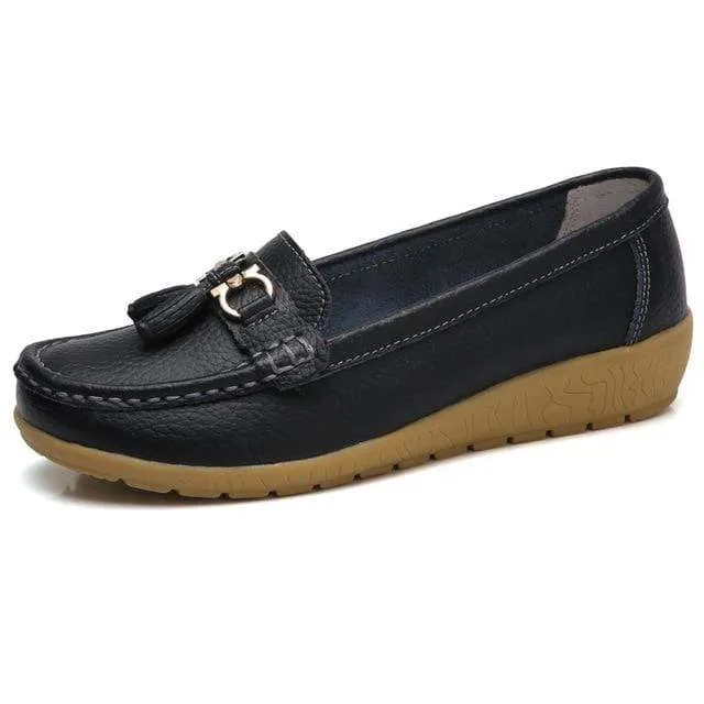 HAJINK Womens Leather Boat Shoes