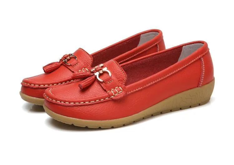 HAJINK Womens Leather Boat Shoes