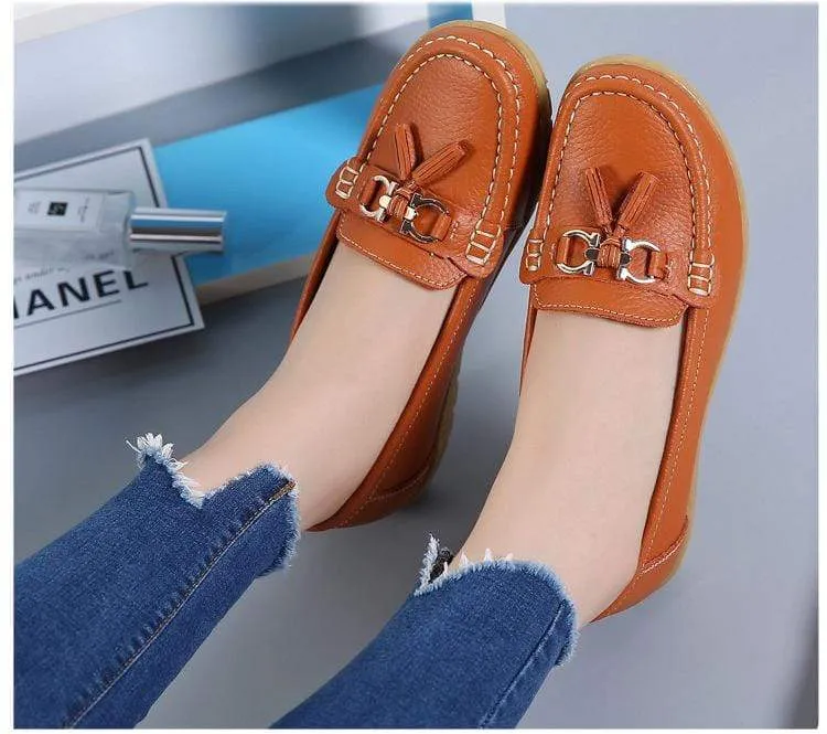 HAJINK Womens Leather Boat Shoes