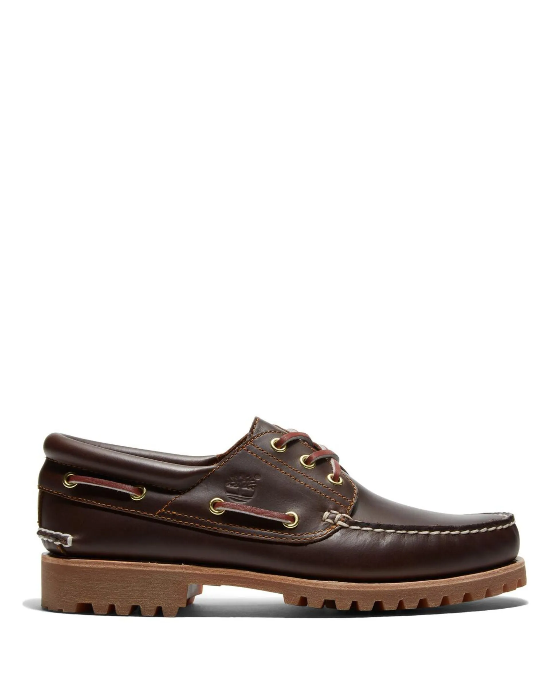 Handsewn 3 Eye Boat Shoe Brown Leather