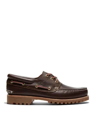 Handswen 3 Eye Boat Shoe Brown Leather