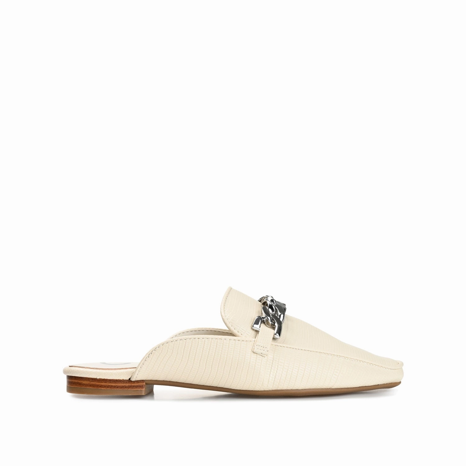 HAZINA MULED LOAFER FLATS IN LIZARD Sand View Chic Sole