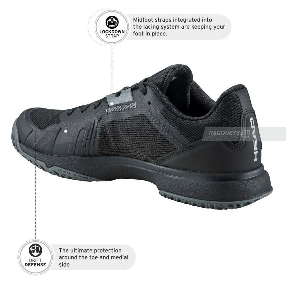 HEAD SPRINT TEAM 3.5 TENNIS SHOES (BLACK)