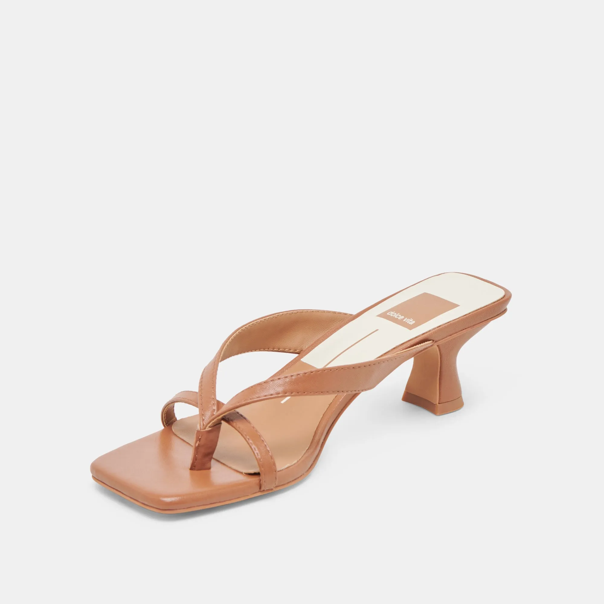 BREVEL WIDE HEELS SADDLE LEATHER Minimal Edge Open Toe Shoes