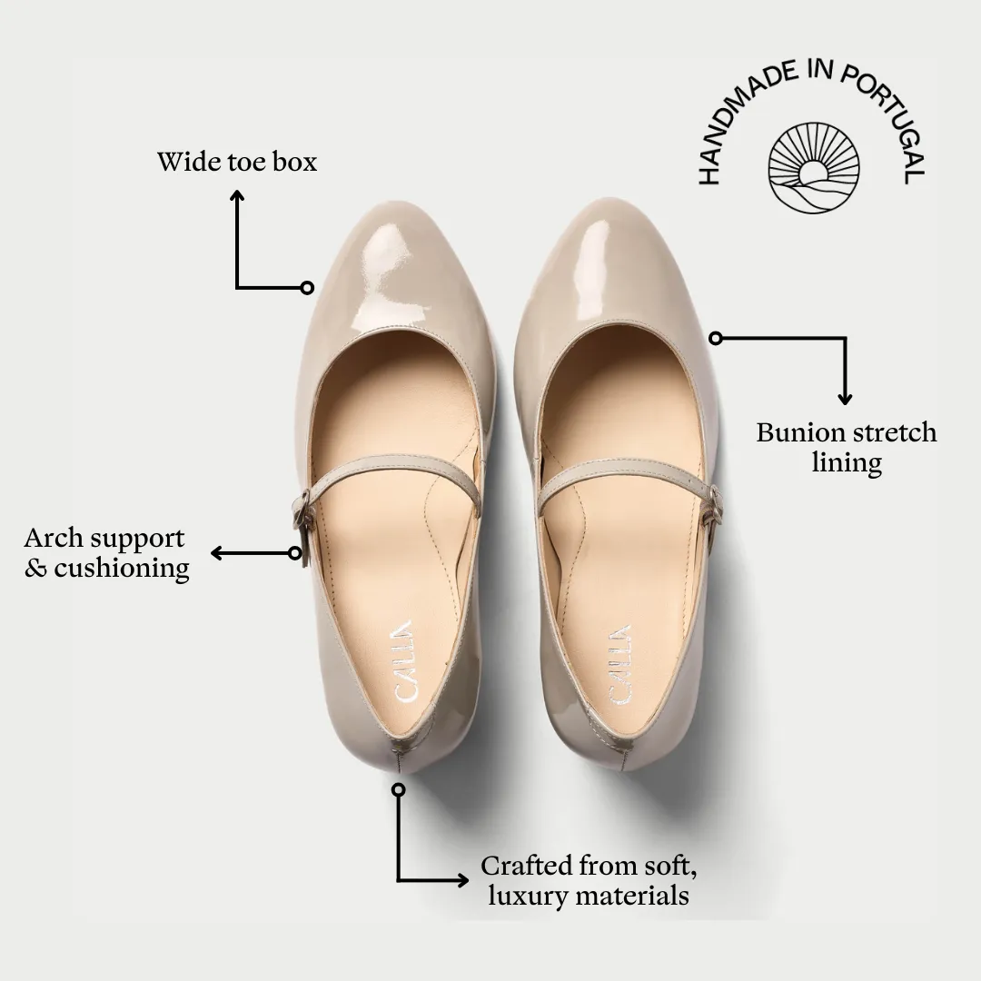 Helena - Oyster Patent Leather