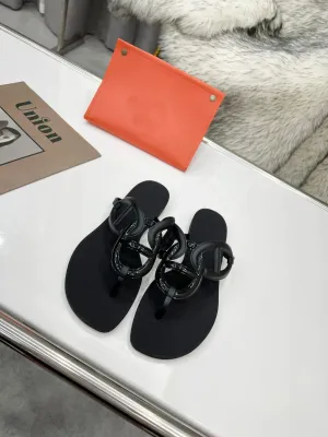 HERMES EGERIE SANDAL - BLACK