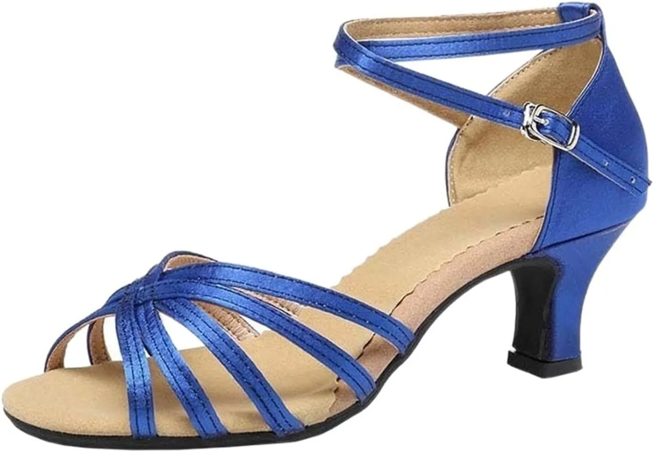 high Heels for Women High Heels Women's Latin Dance Shoes, Party Bar Dance Shoes, Social Dance Shoes, Tango, Salsa, High Heeled Sandals(Blue,China_40) Womens Heels