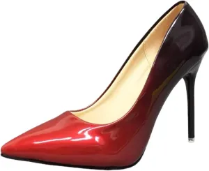 High Heels Womens Pointed Toe Patent Leather High Heels Dress Pumps - Elegant Wedding Party Shoes in Red