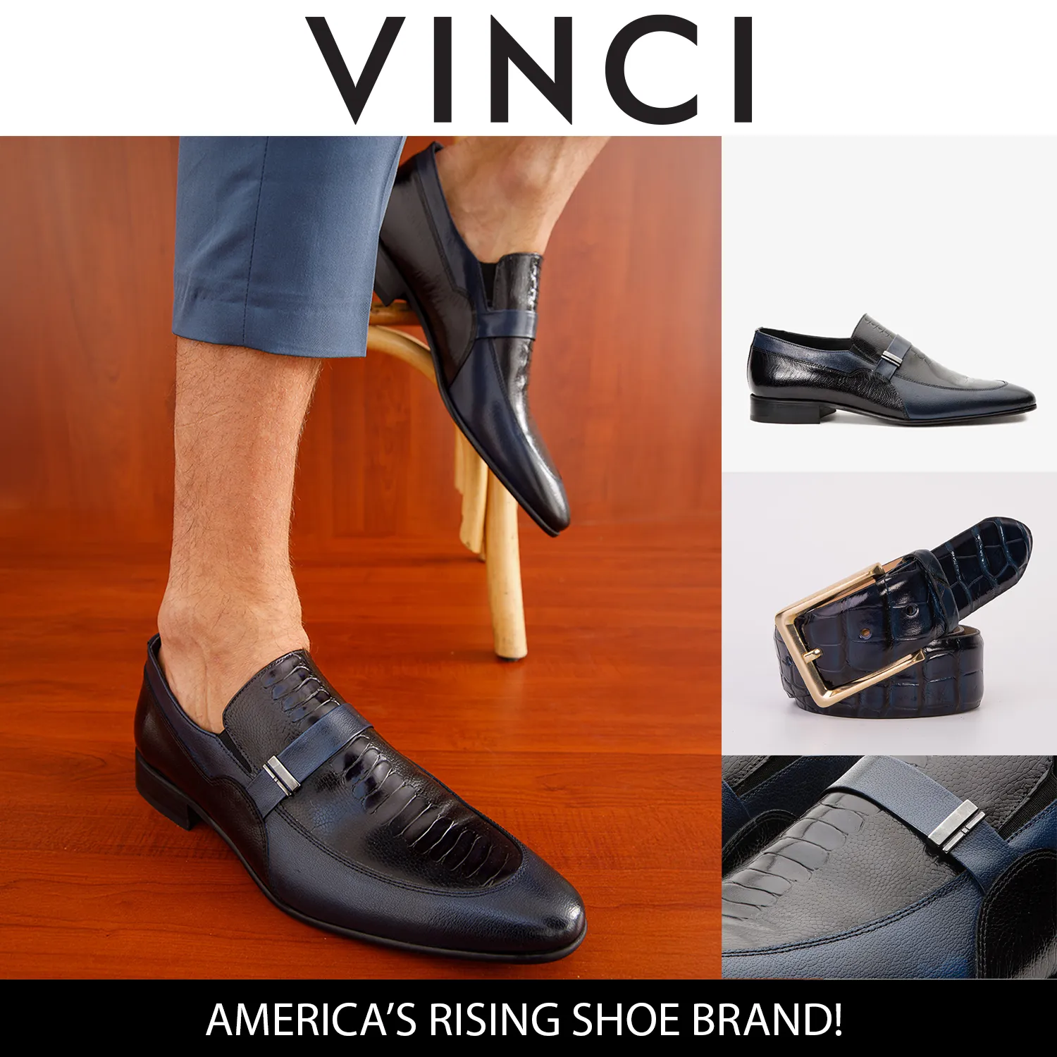 The Kazablanka Navy Leather Bit Loafer Men  Shoe Refined Mood