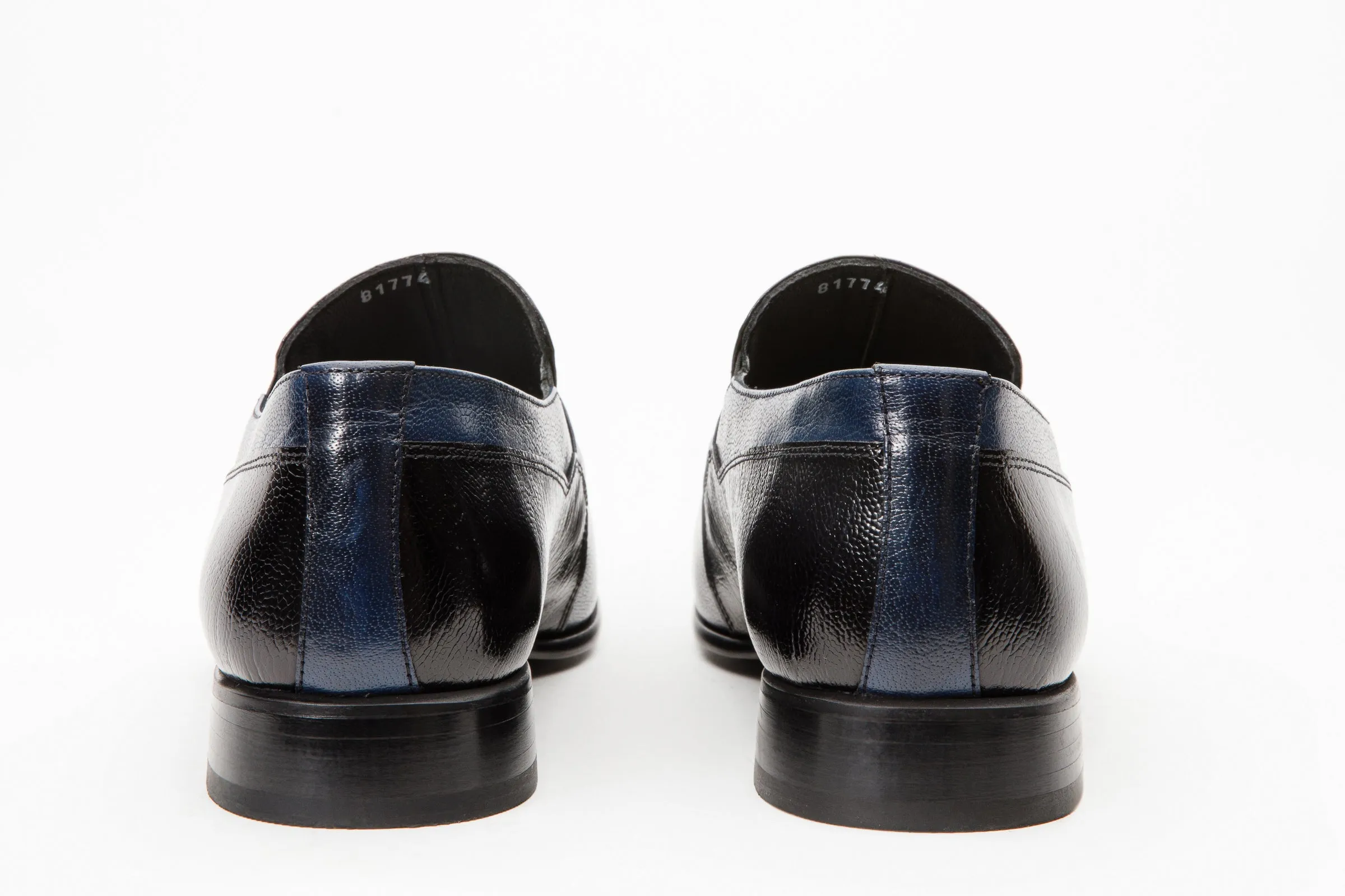 The Kazablanka Navy Leather Bit Loafer Men  Shoe Premium Interior