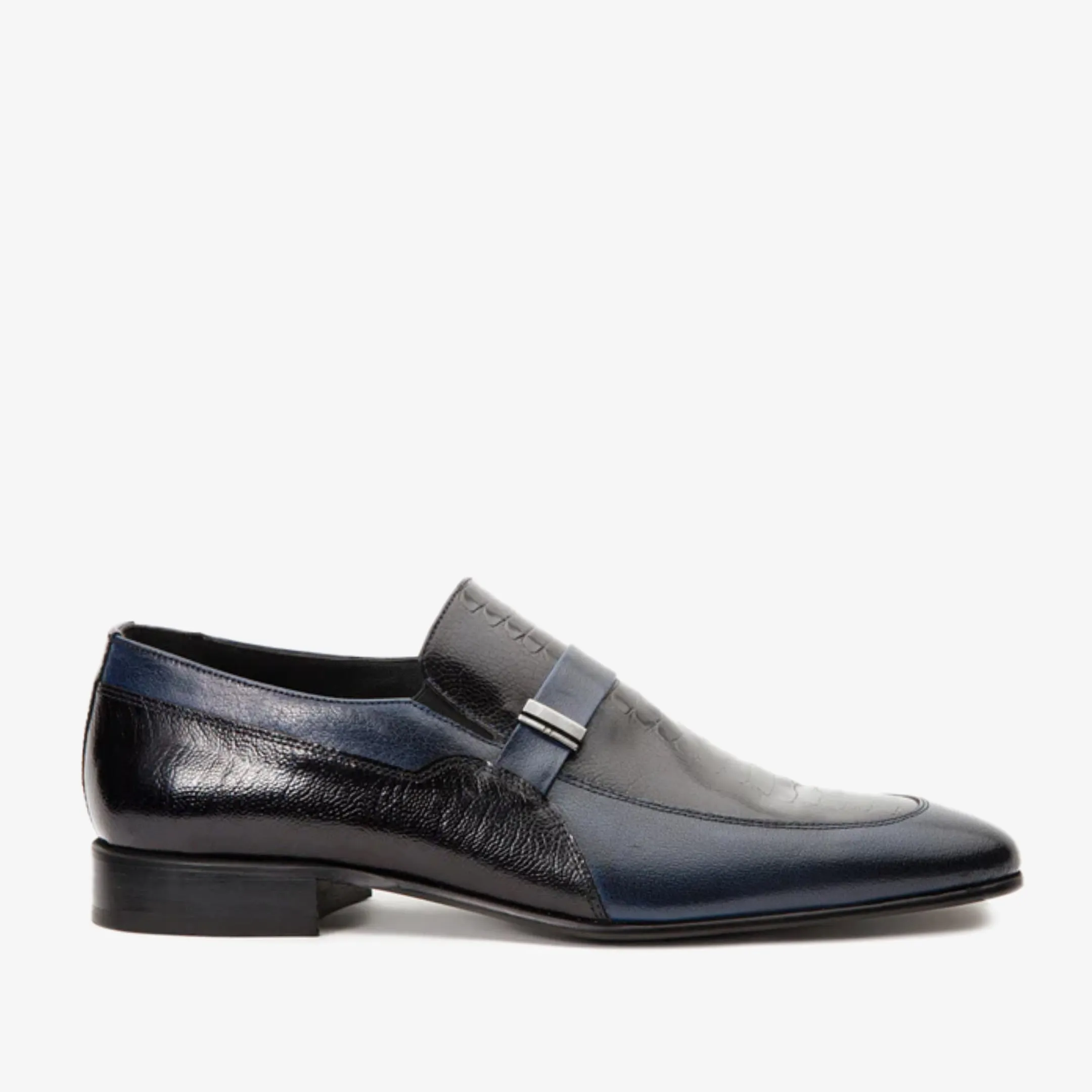 Special Shade The Kazablanka Navy Leather Bit Loafer Men  Shoe