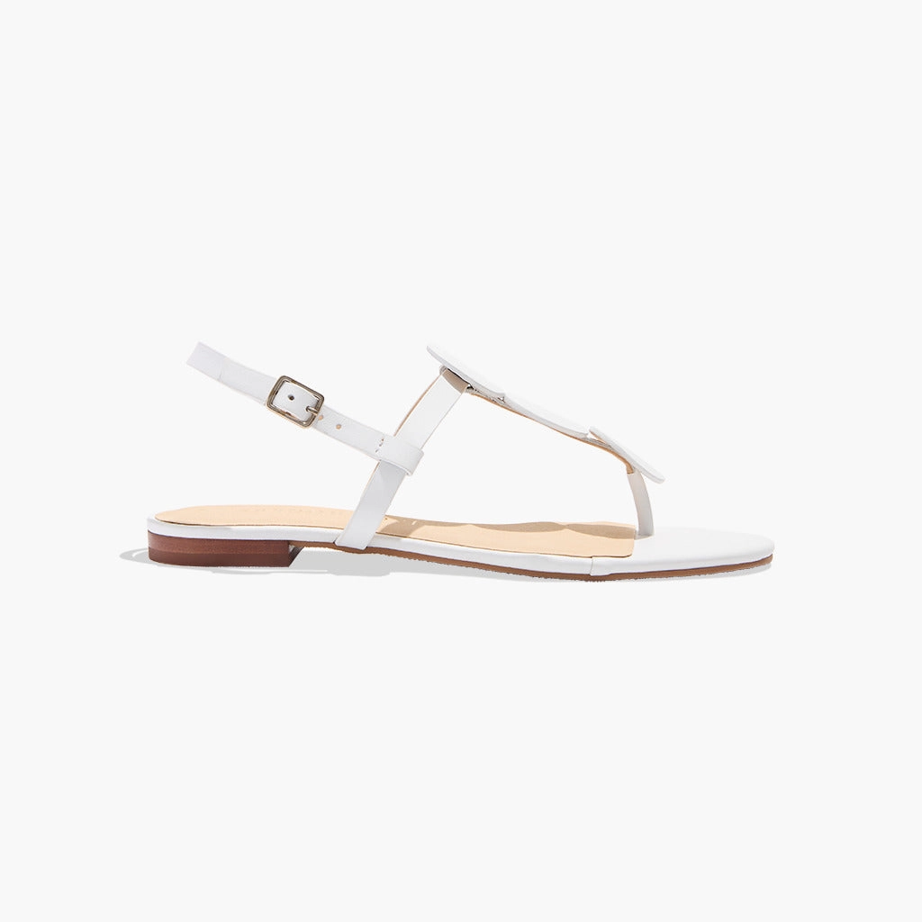 Laser Cut Perforation System Worth Leather Flat Sandal