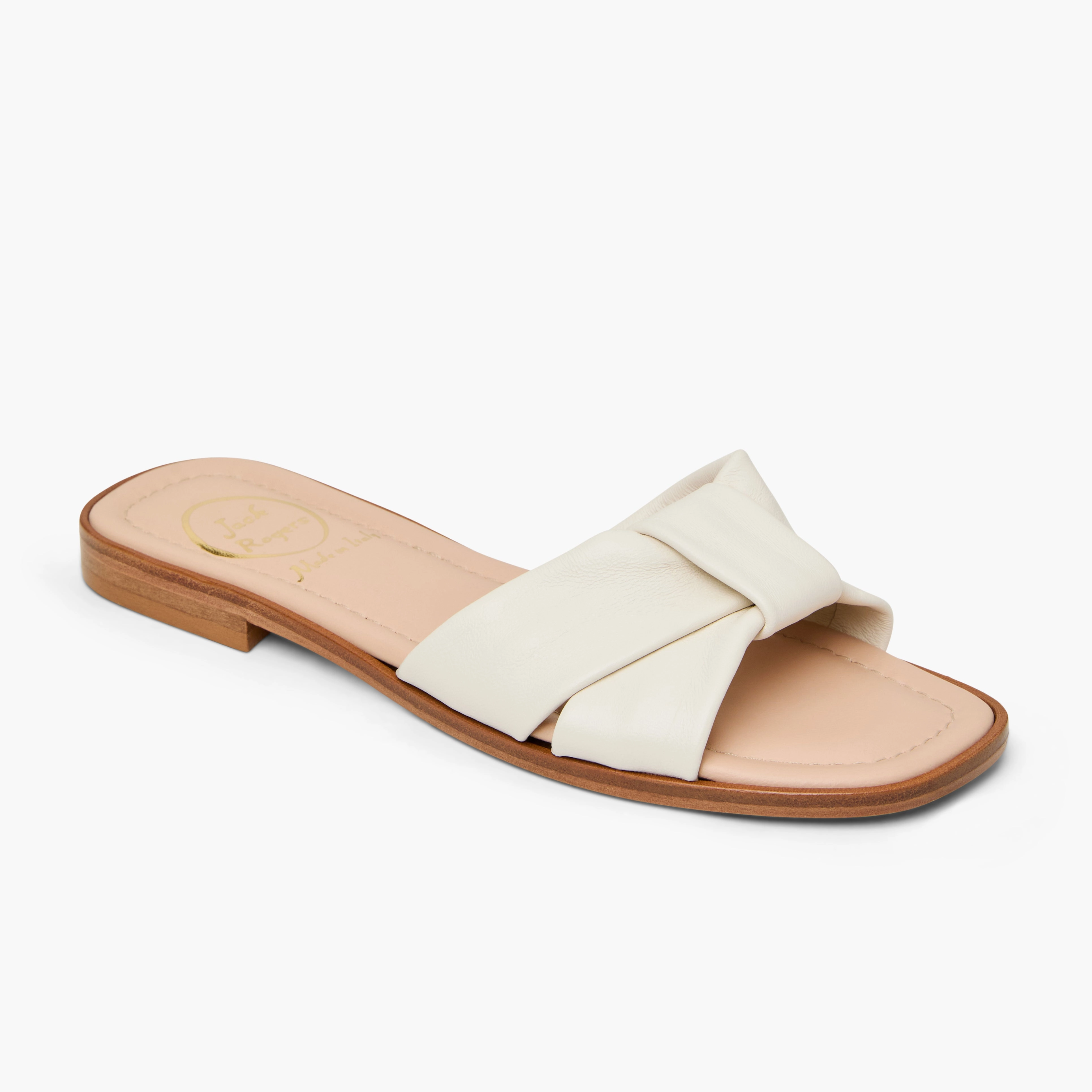 Trendy Flip-flops Nude Calm Monica Italian Leather Slide