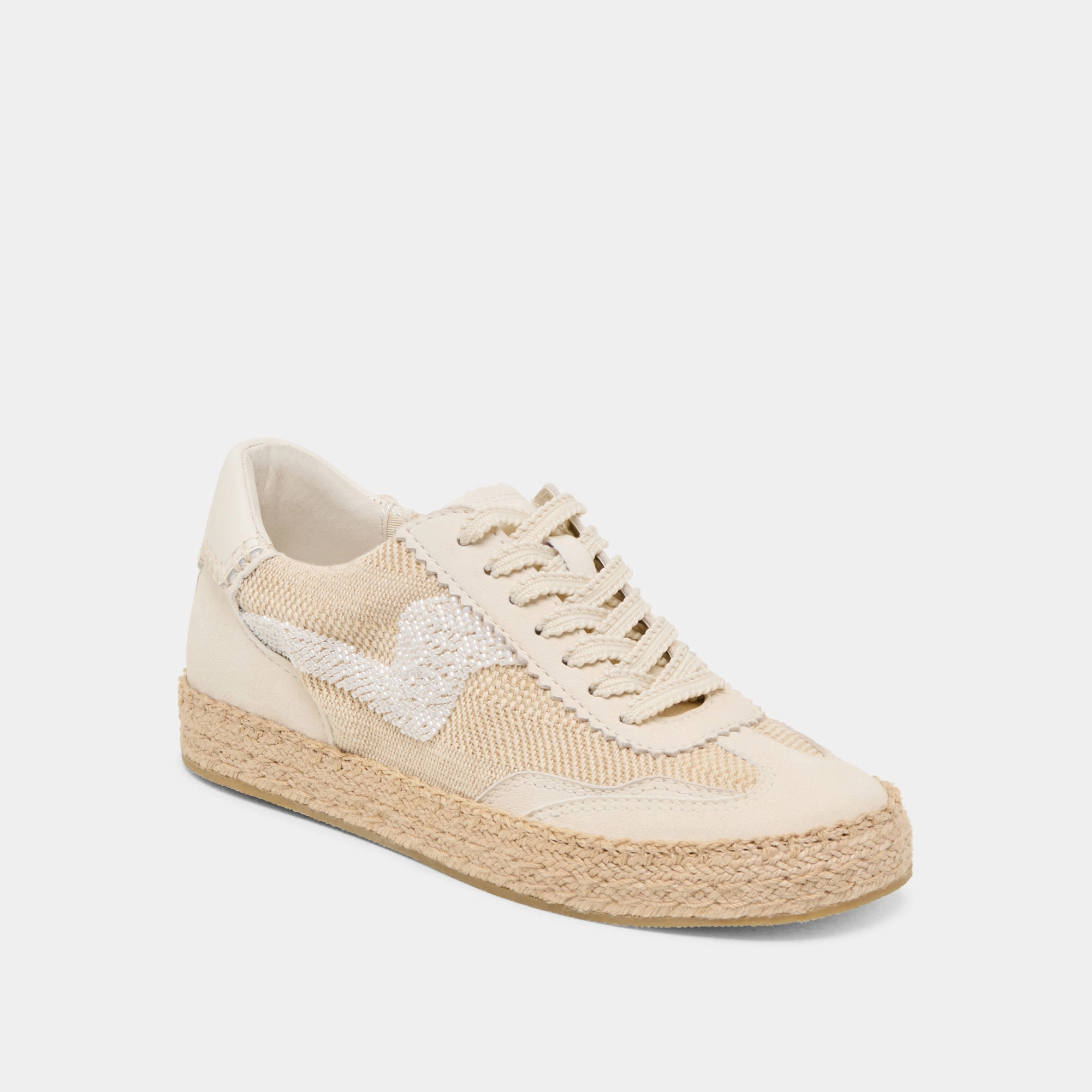 Phylon Midsole Construction NOTICE ESPADRILLE BEAD SNEAKERS NATURAL MULTI BURLAP