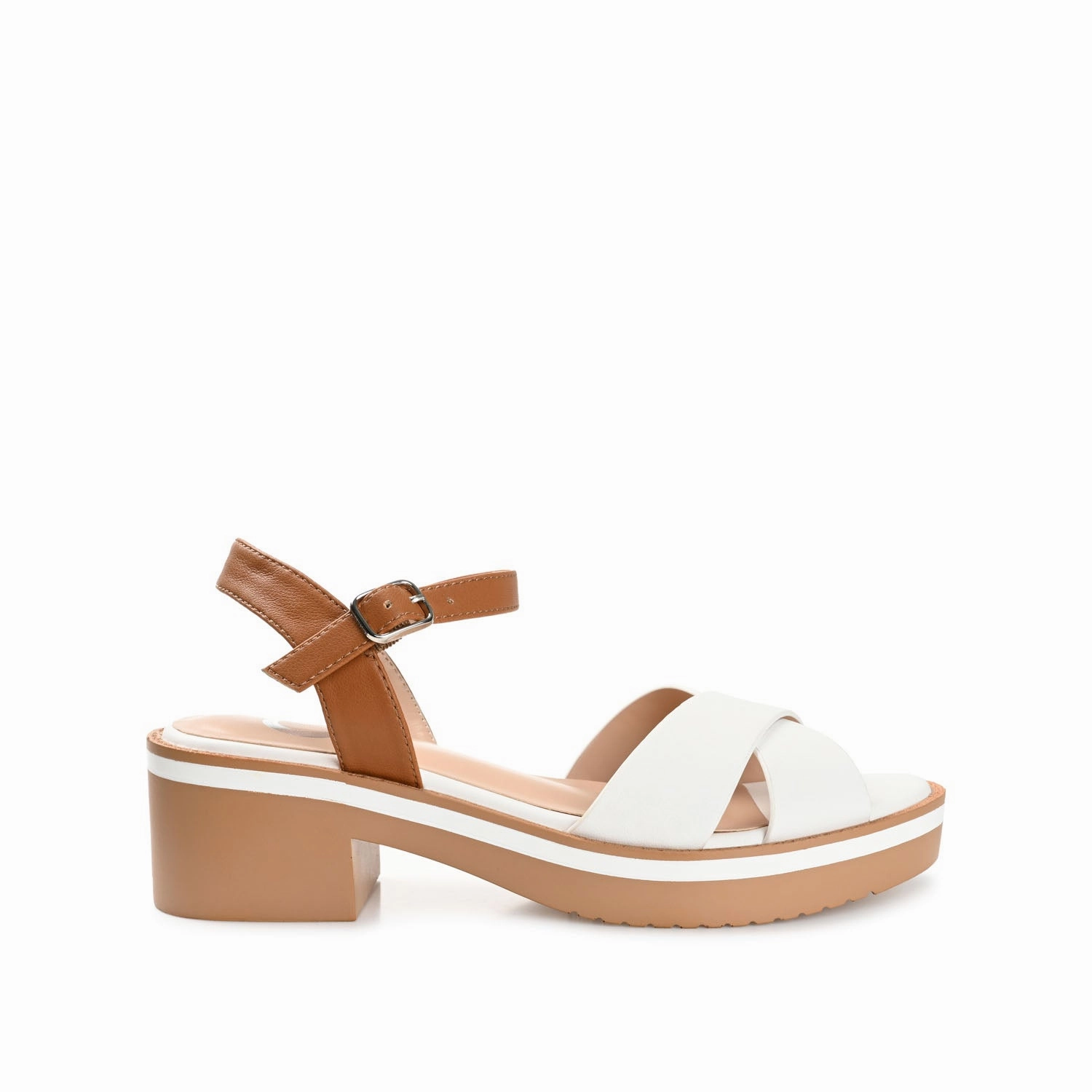 HILAREE HEELED SANDALS IN VEGAN LEATHER Comfortable Summer Walk