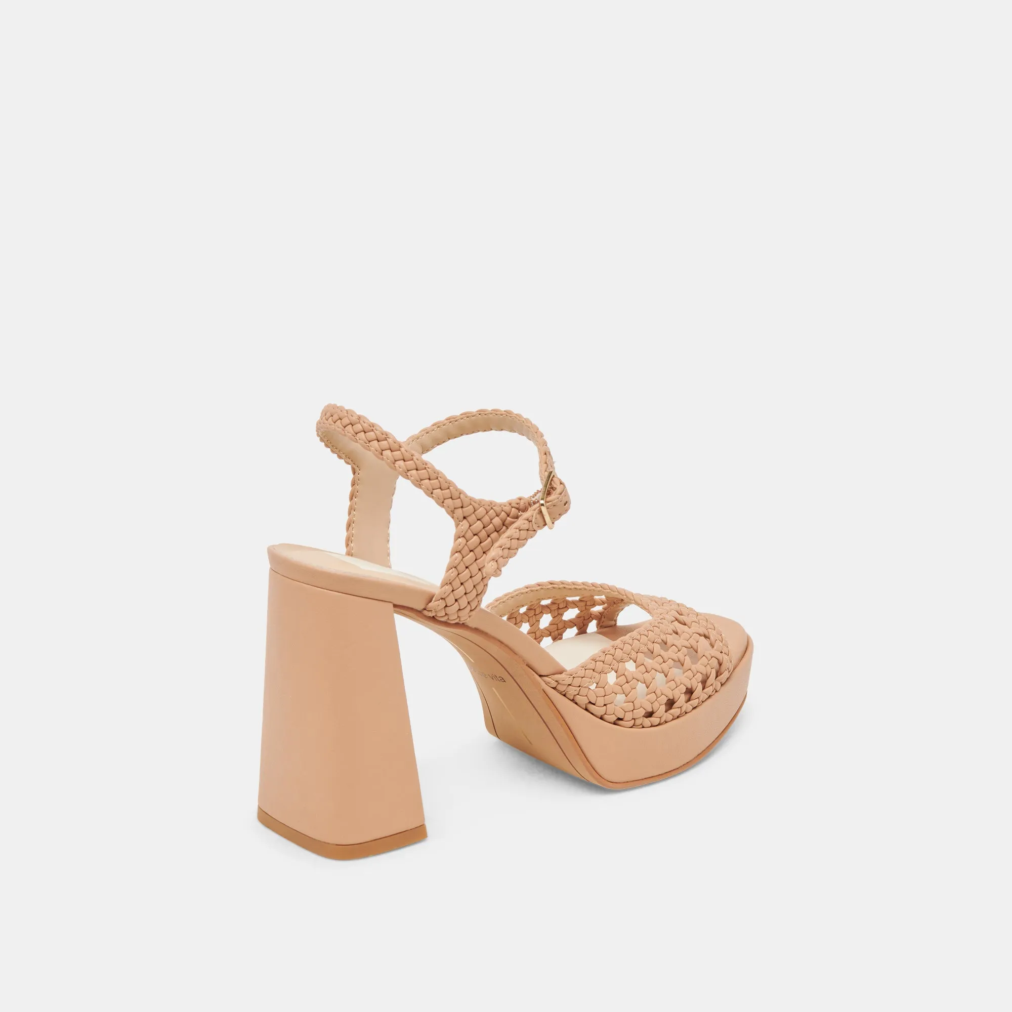 PEYTEN WIDE HEELS CAFE WOVEN STELLA Sleek Shape Effortless Comfort