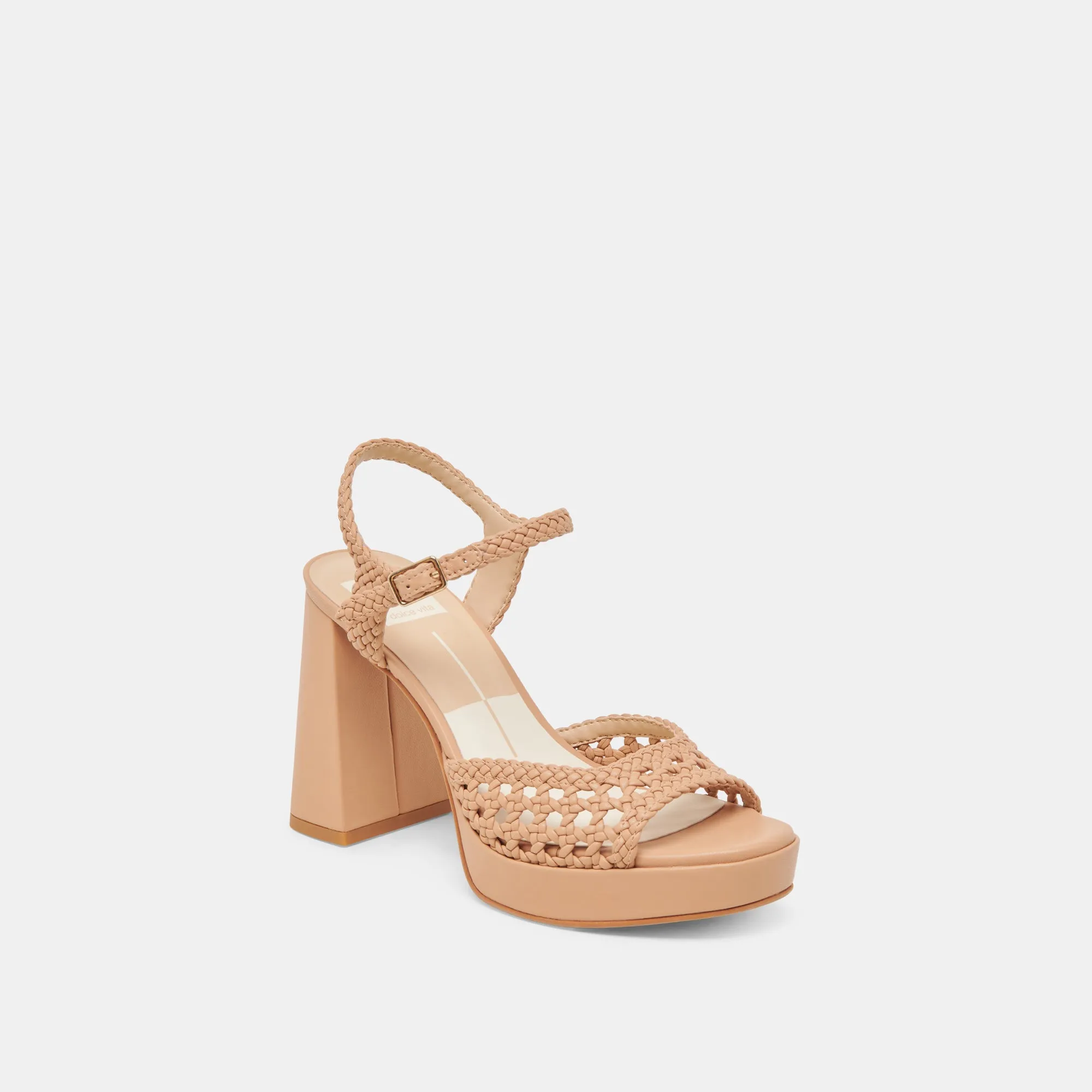 Minimalist Style PEYTEN WIDE HEELS CAFE WOVEN STELLA