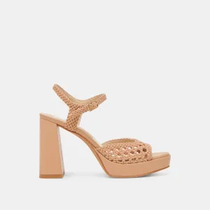 Fashion Comfort PEYTEN WIDE HEELS CAFE WOVEN STELLA
