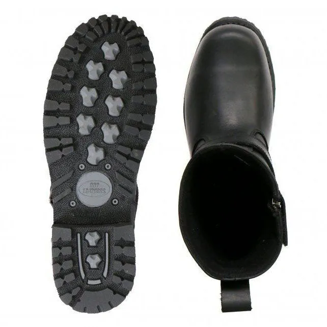 Hot Leathers BTM1008 Men's Black 8-inch Round Toe Engineer Leather