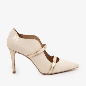 The Annapolis Cream Patent Leather Pump Women Shoe Designer Look