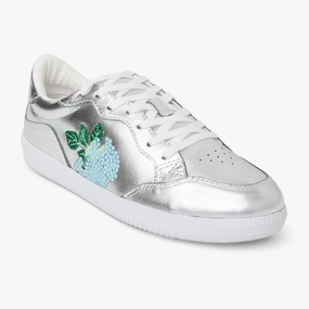 Urban Explorer Shoes Hydrangea Embroidered Leather Low Top Sneaker