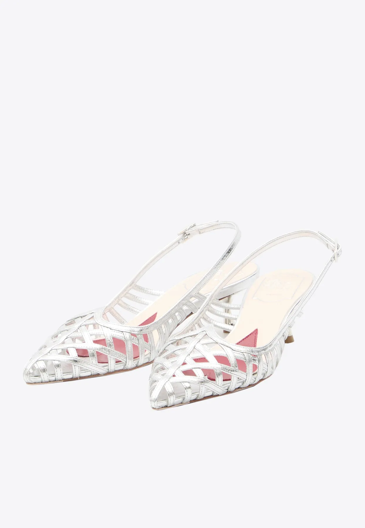 I Love Vivier 45 Metallic Slingback Pumps