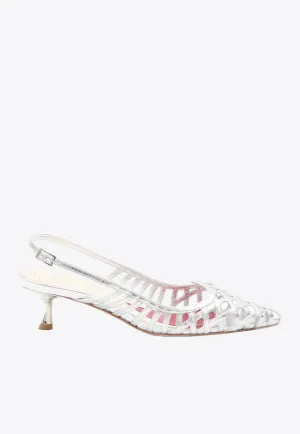 I Love Vivier 45 Metallic Slingback Pumps