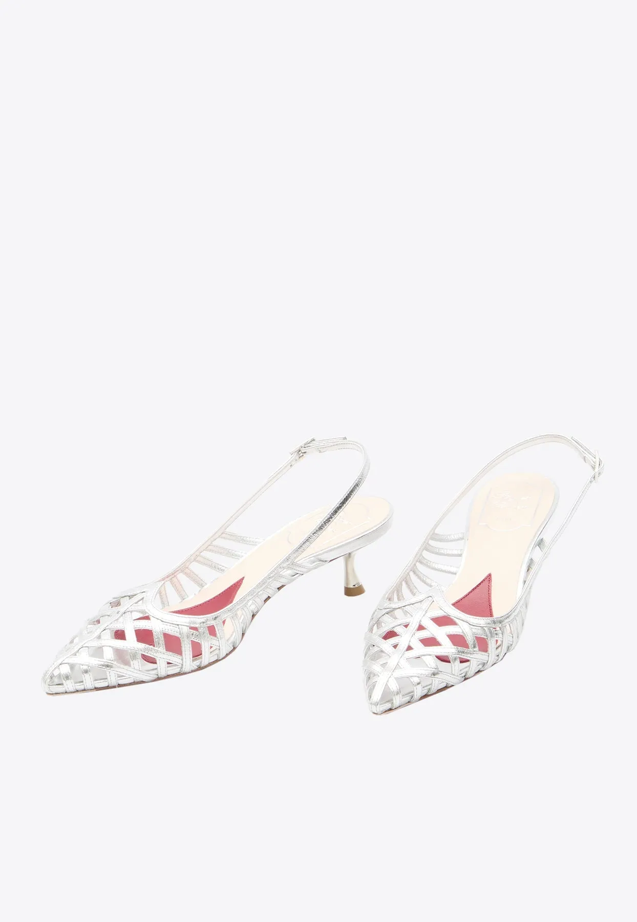 I Love Vivier 45 Metallic Slingback Pumps
