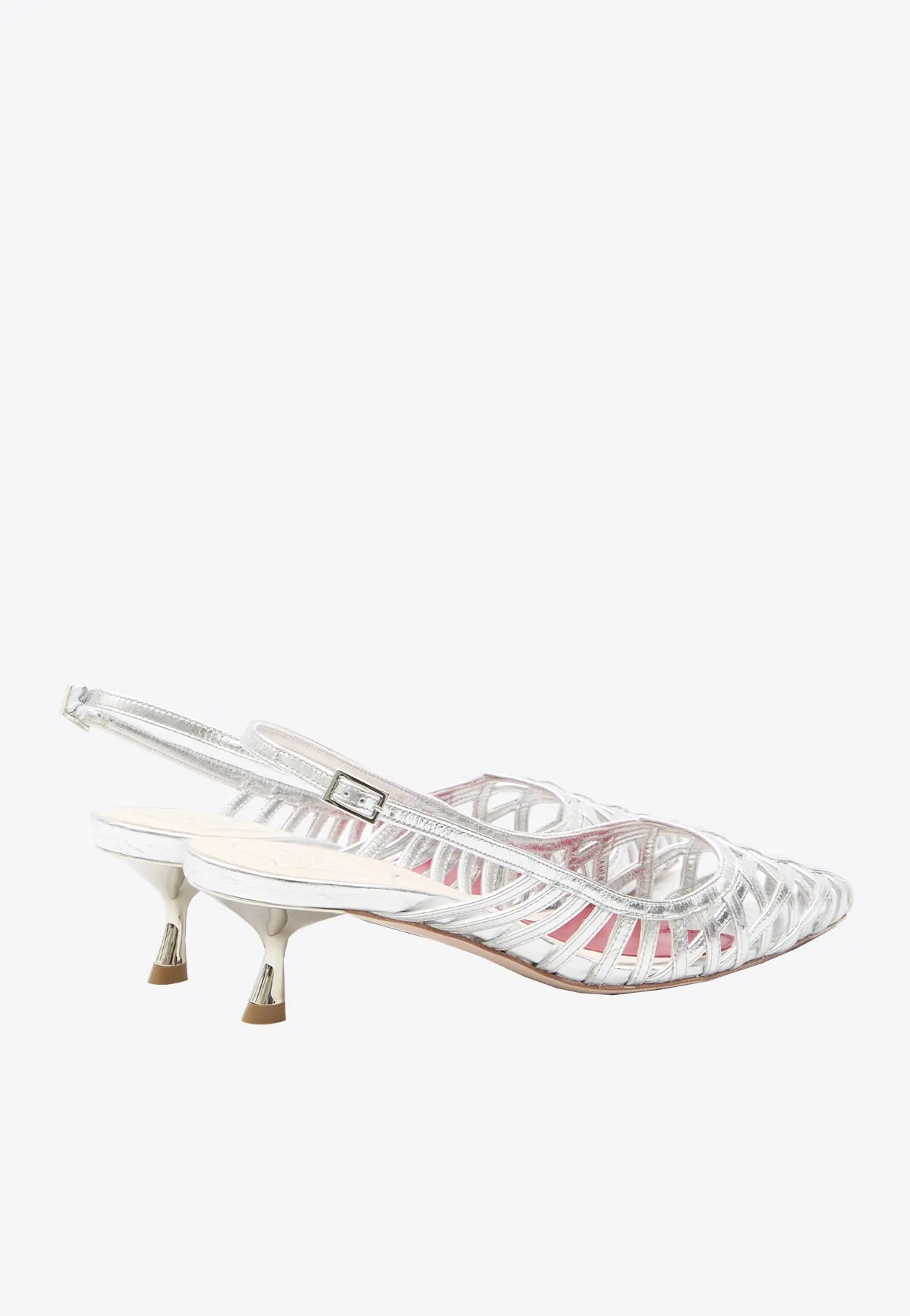 I Love Vivier 45 Metallic Slingback Pumps