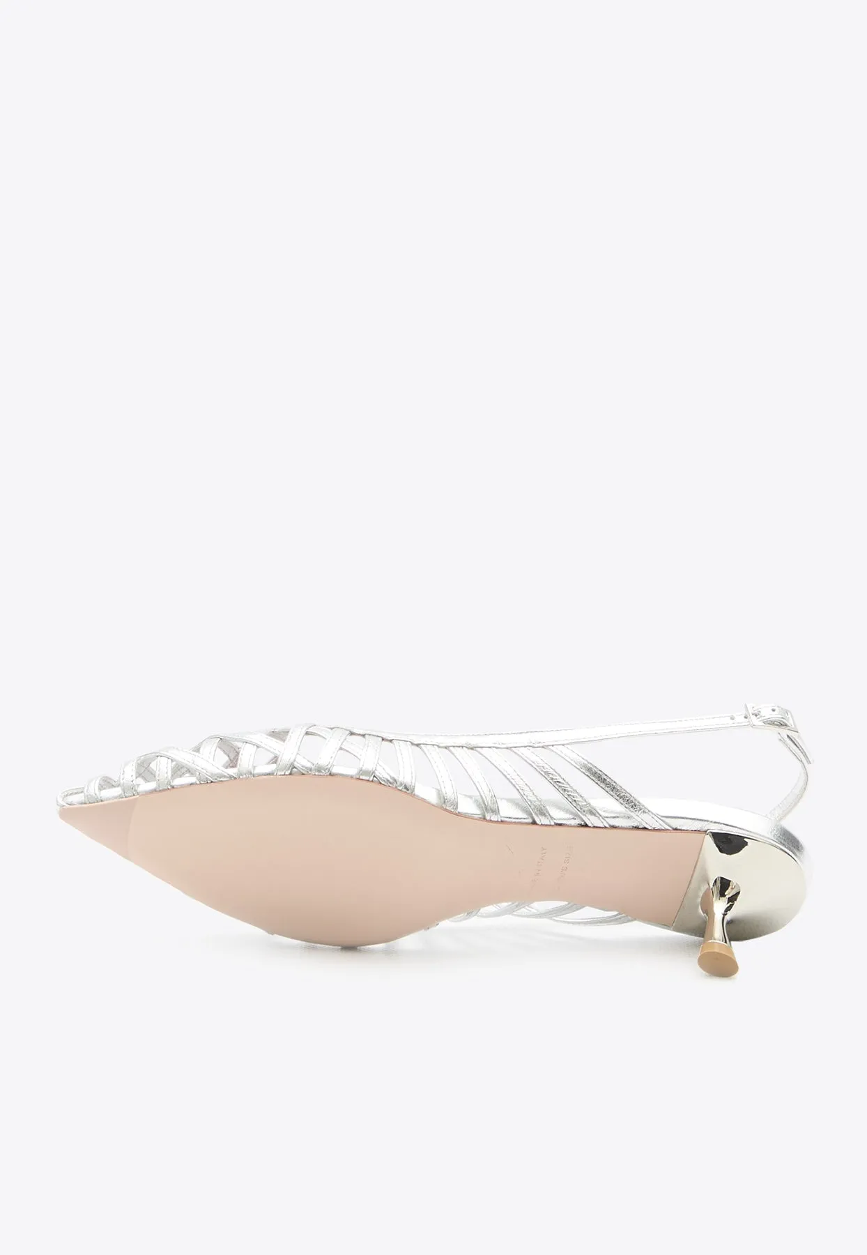 I Love Vivier 45 Metallic Slingback Pumps