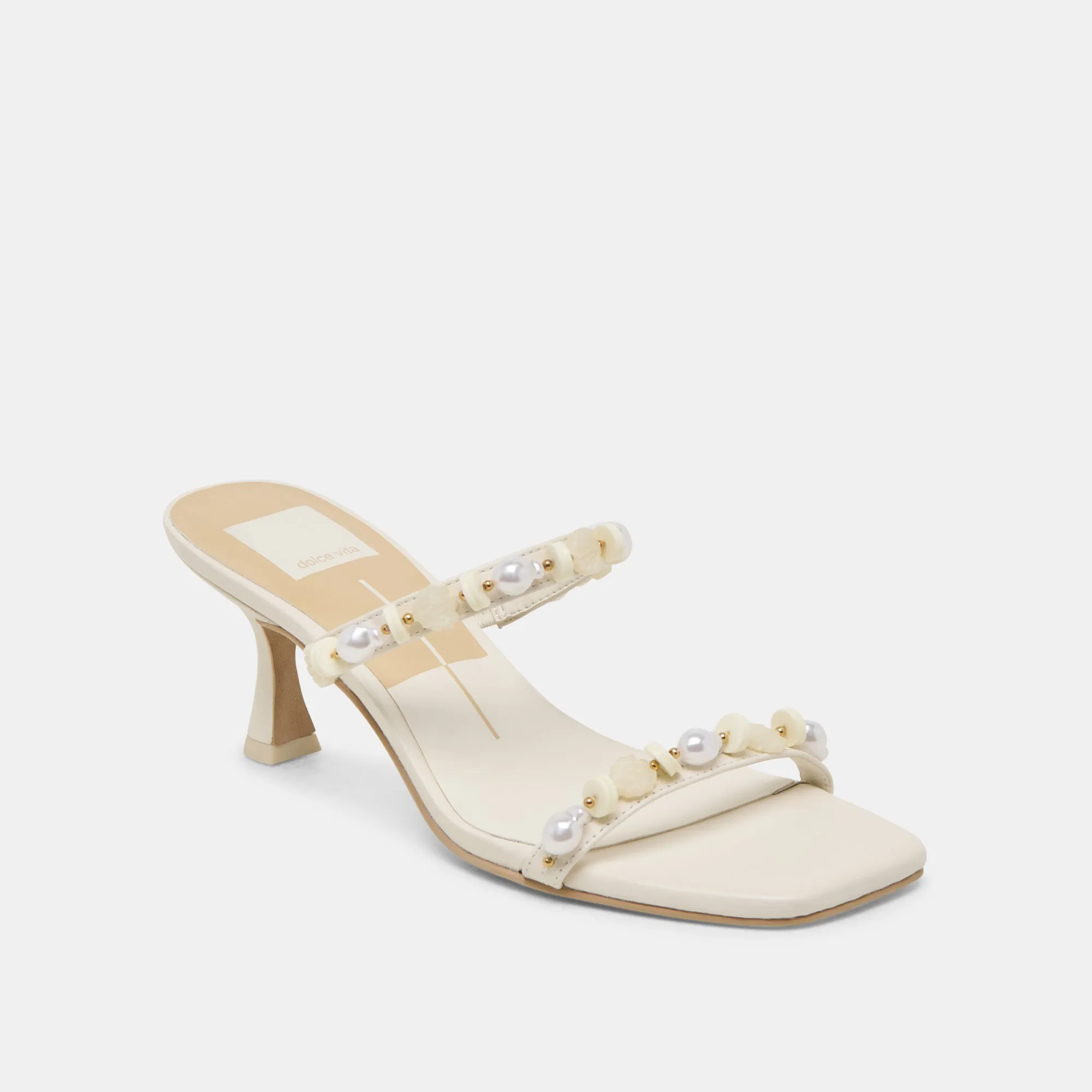 Wide Step Heightened Style GRASON HEELS WHITE LEATHER