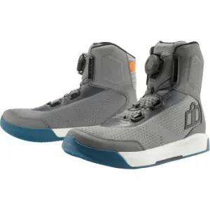 Icon Overland Motorcycle Boot Grey
