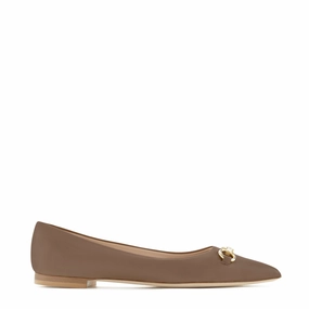 Flexible Lining Trend-setting silhouette Vend?me Elita taupe calfskin leather ballerinas