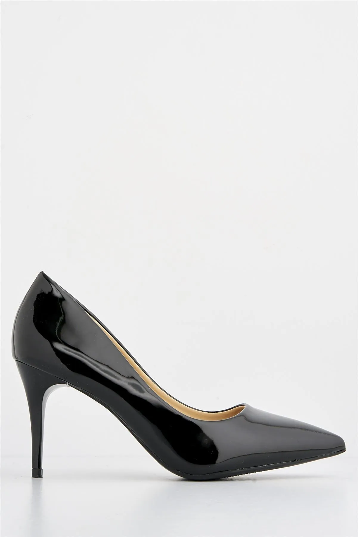 Ingrid Pointed Toe Court Heels in Black Patent