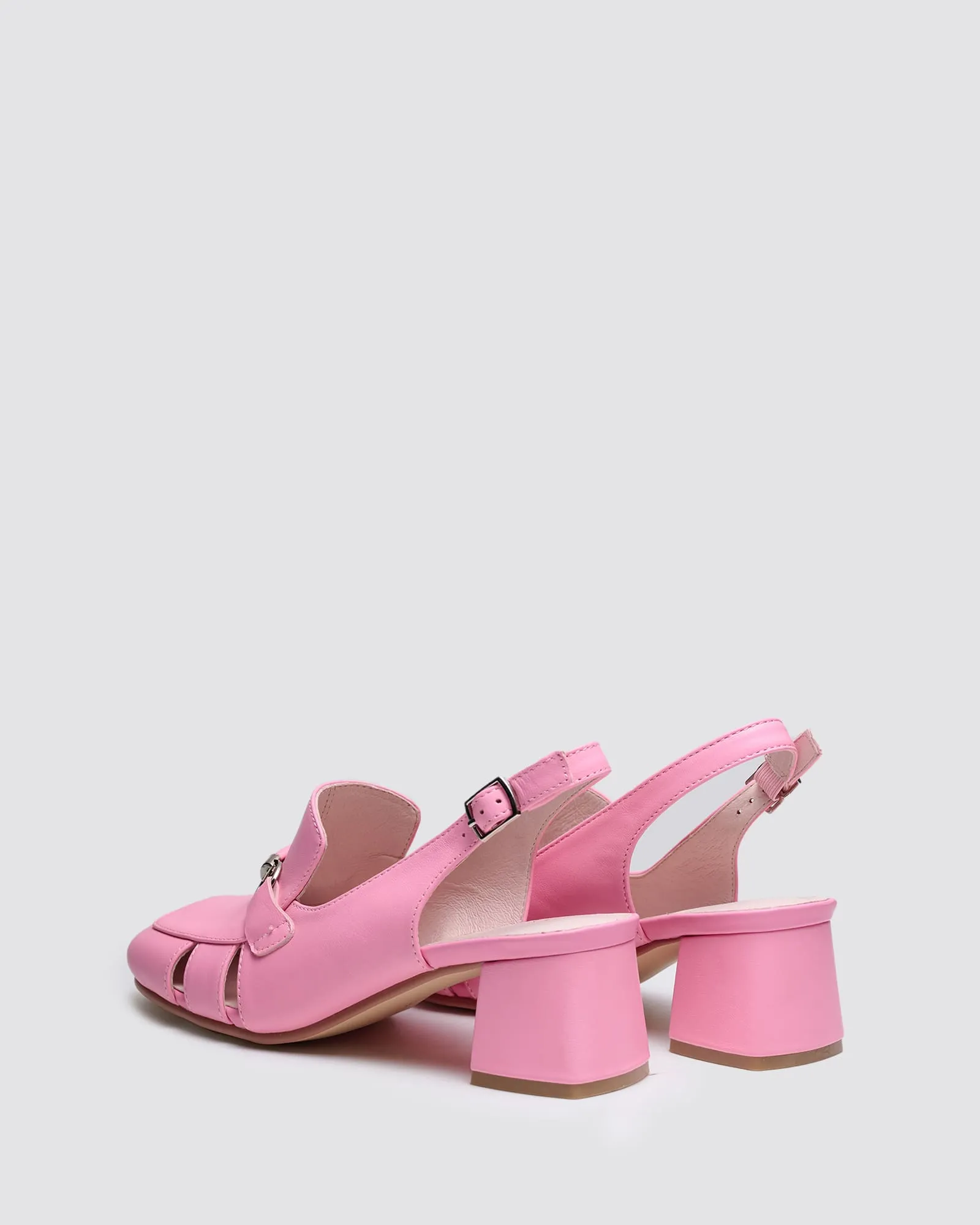 INKY SLINGBACK HEELS PINK LEATHER