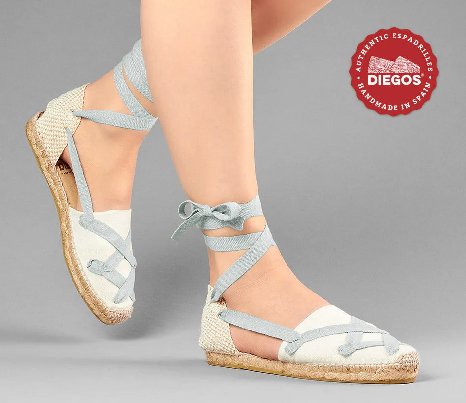 Ivory flat Lola classic laces espadrilles