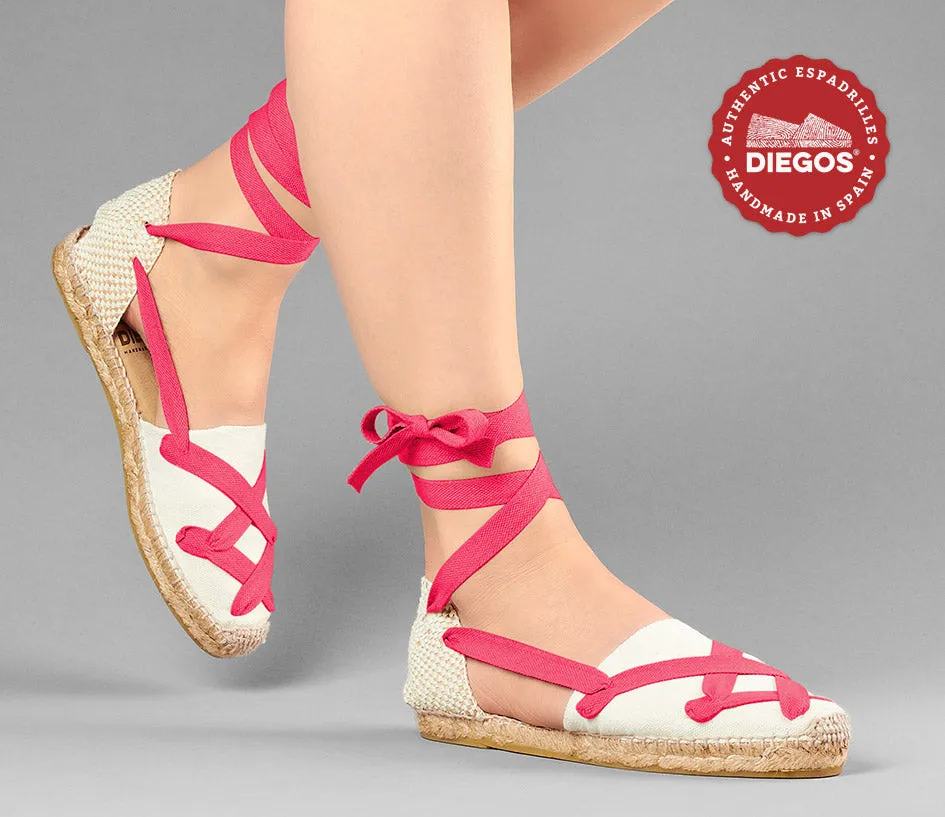Ivory flat Lola classic laces espadrilles