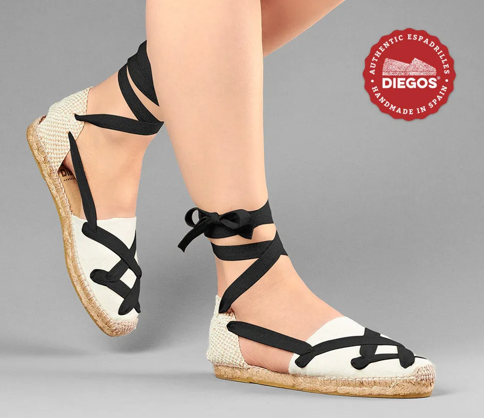Ivory flat Lola classic laces espadrilles