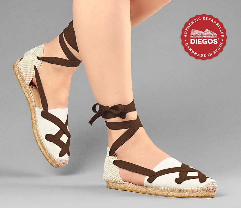 Ivory flat Lola classic laces espadrilles