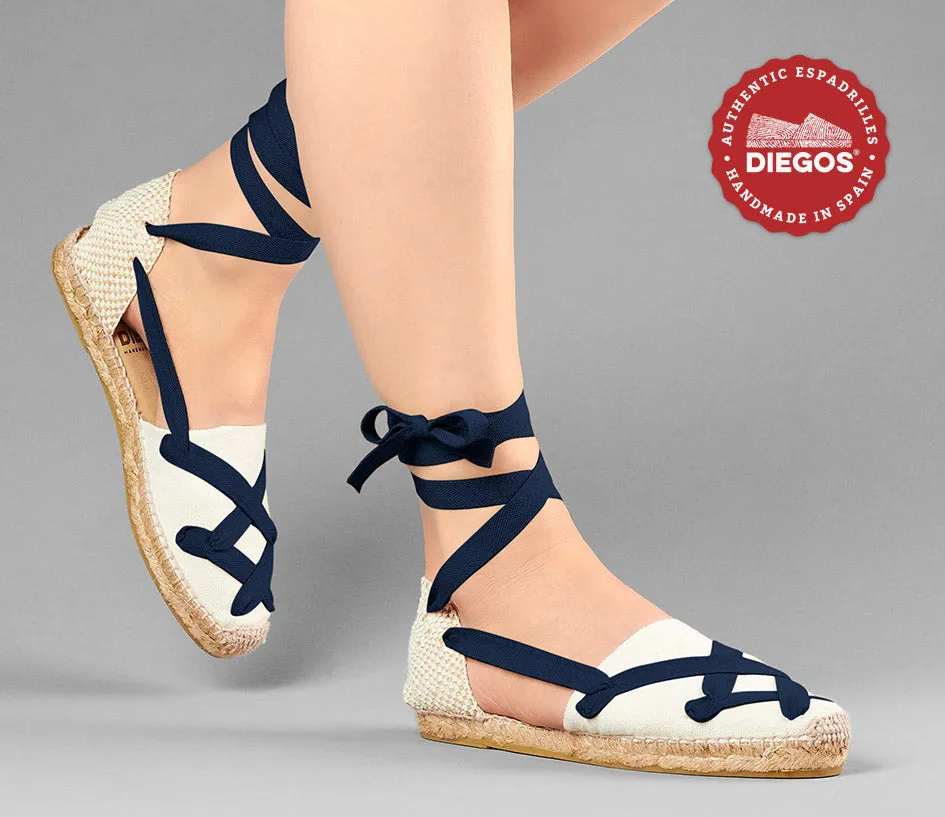 Ivory flat Lola classic laces espadrilles