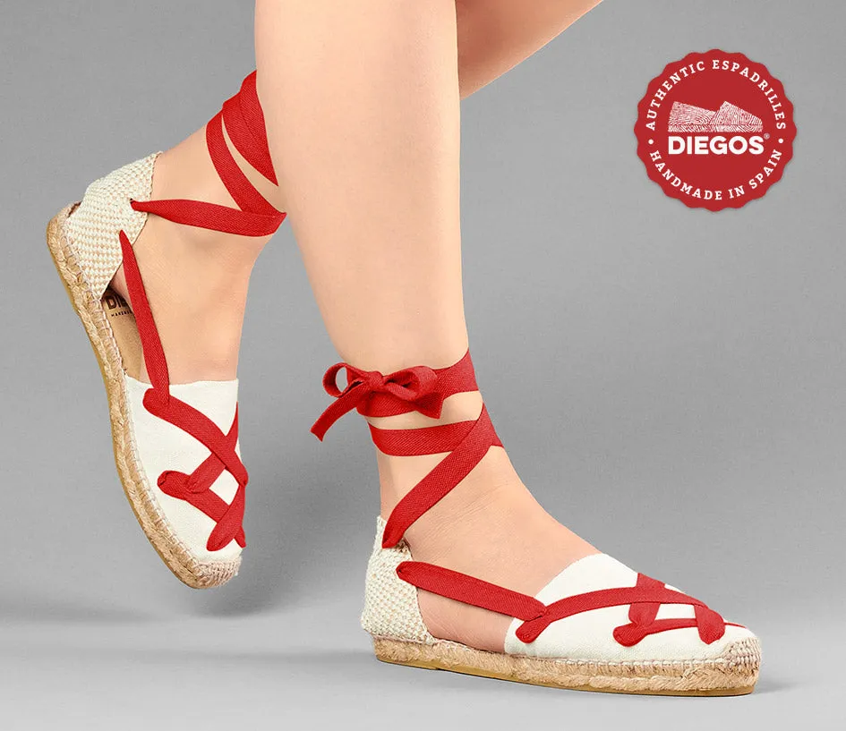 Ivory flat Lola classic laces espadrilles