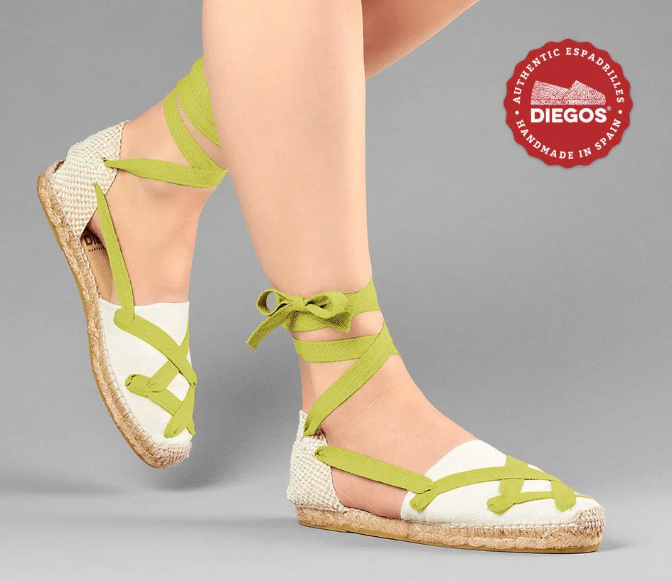 Ivory flat Lola classic laces espadrilles