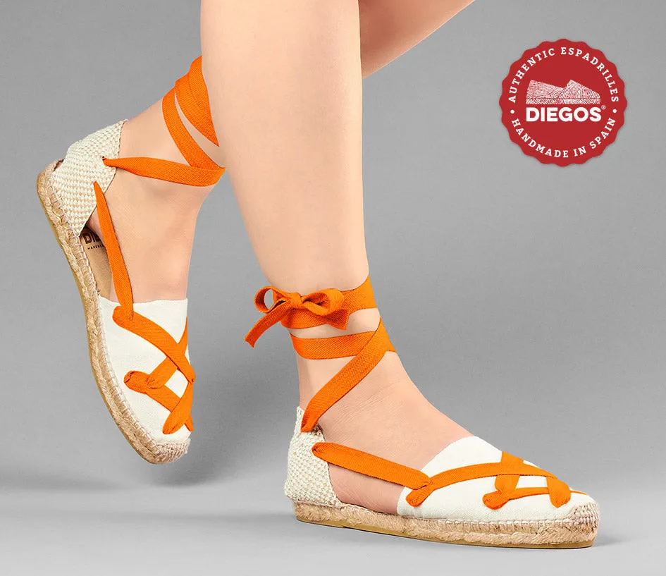 Ivory flat Lola classic laces espadrilles