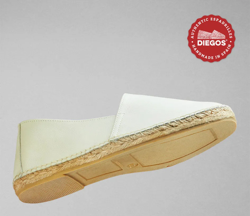 Ivory leather espadrille