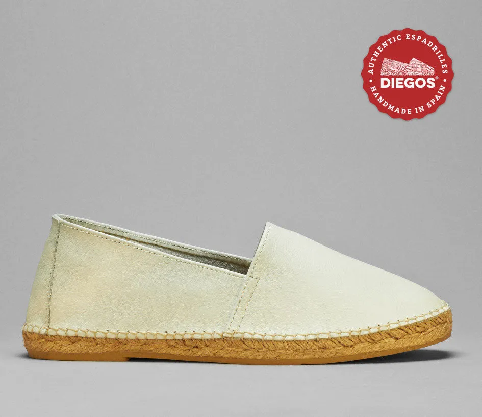 Ivory leather espadrille