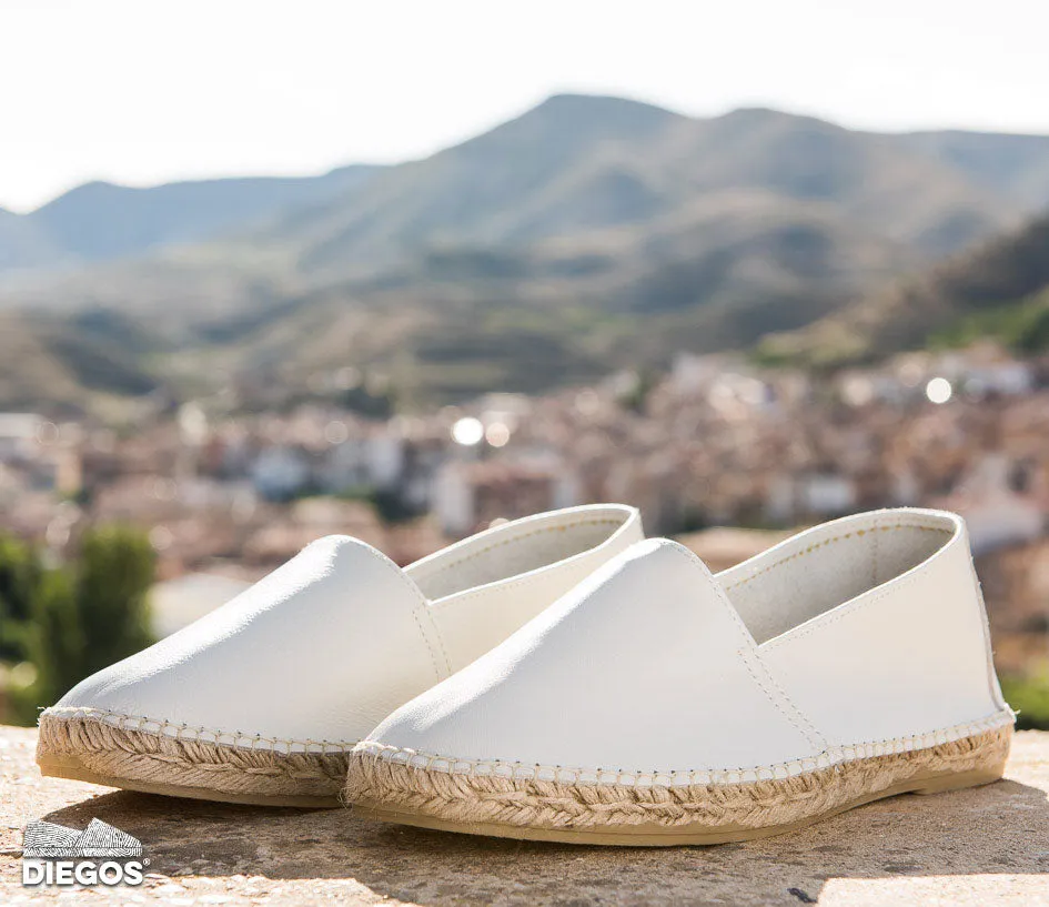 Ivory leather espadrille