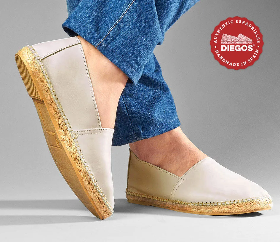Ivory leather espadrille