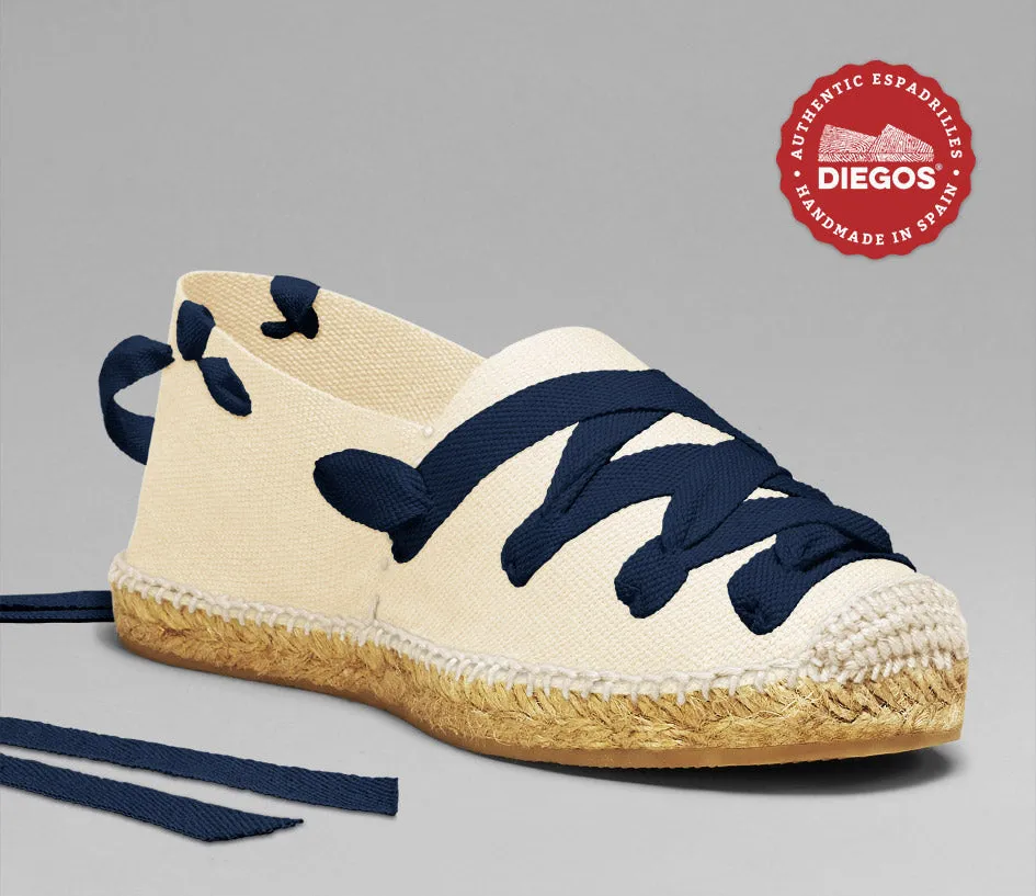 Ivory white pamplona espadrilles