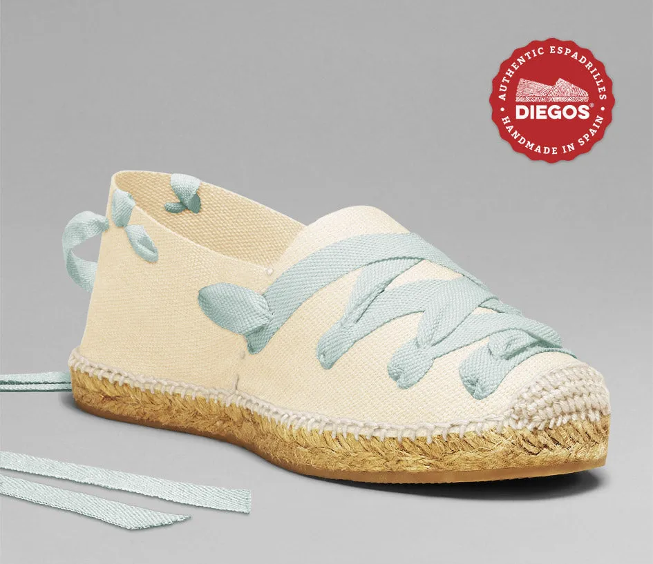 Ivory white pamplona espadrilles