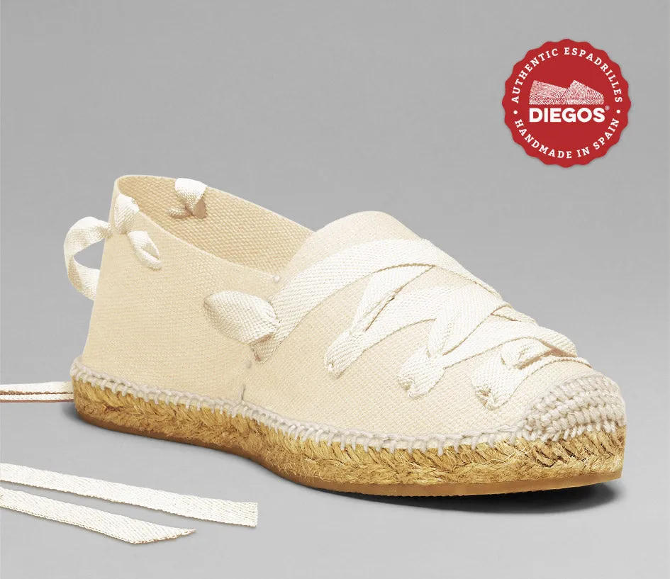 Ivory white pamplona espadrilles